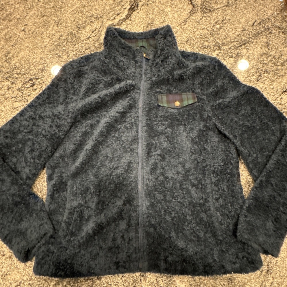 Pendleton Ladies' Fuzzy Zip‎ Jacket Women's Sherpa Coat Blue Green #762